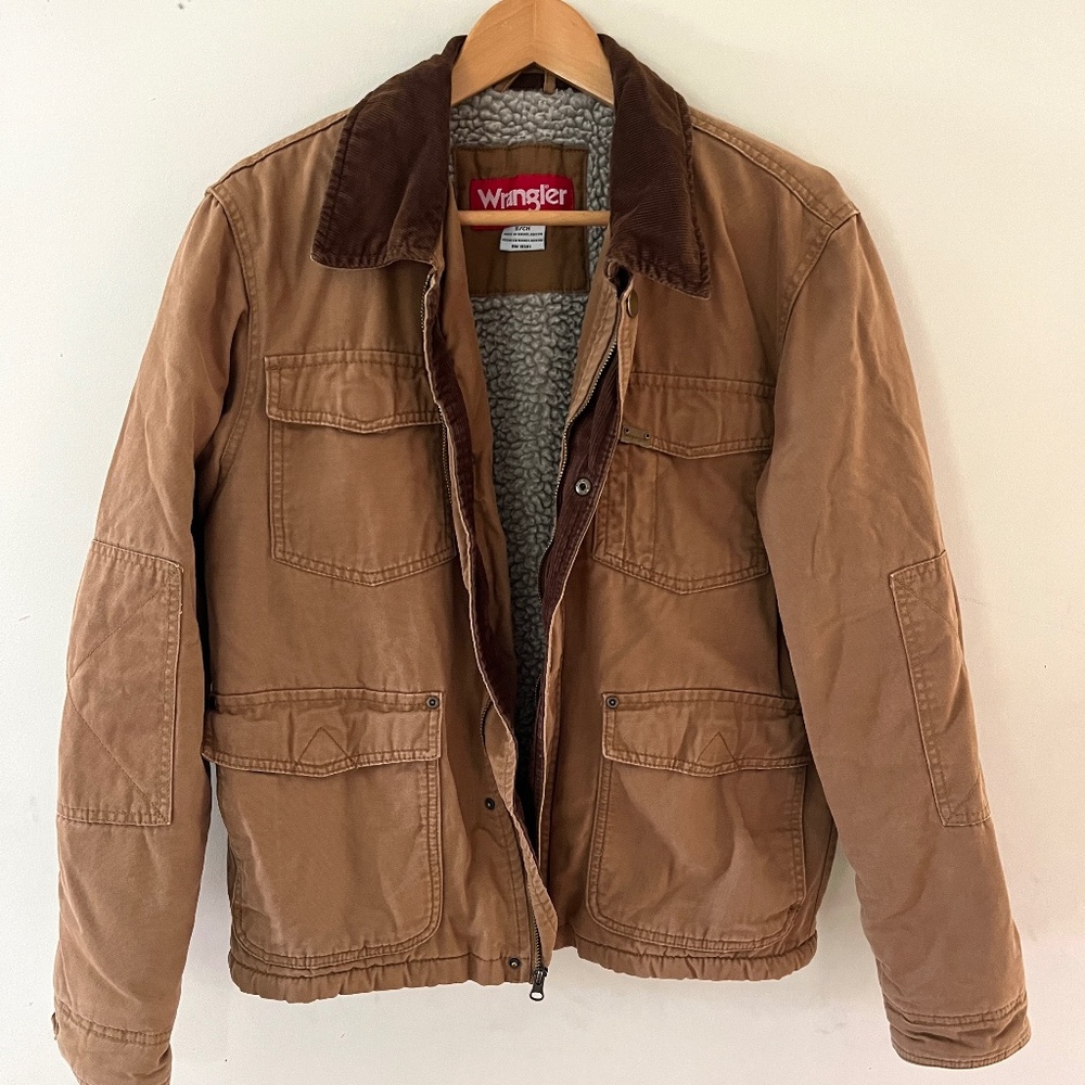 Wrangler Canvas Field Coat w/Fleece Lining, Men's Small